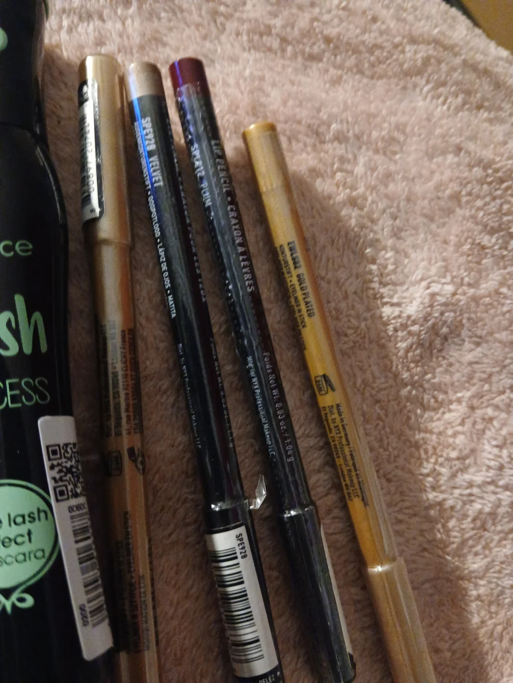 Ulta Beauty Eye Makeup Lot - Black Mascara + Gold, Brown, Pink, Purple Liners